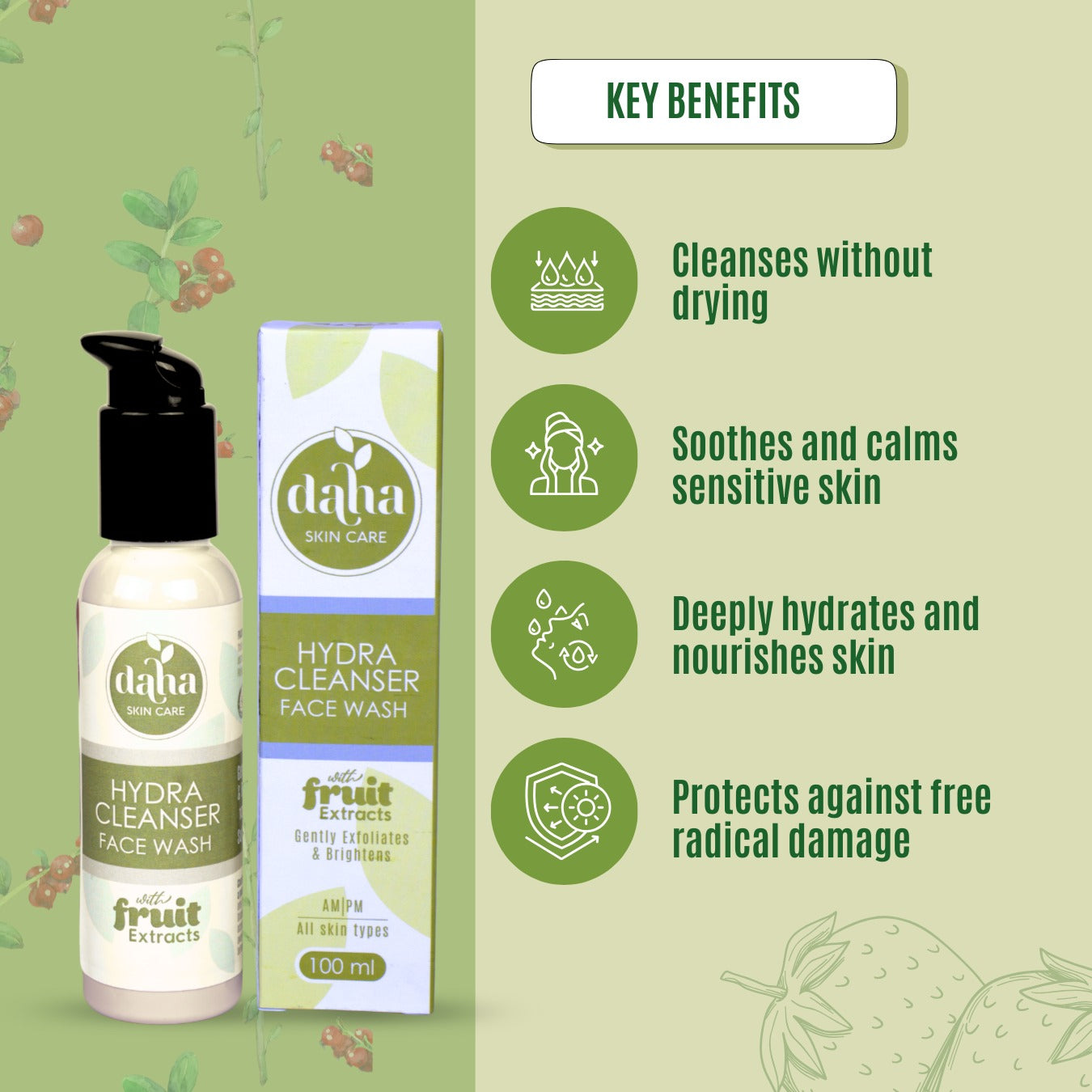 Hydra Cleanser Face Wash - 100ml | Daha Skin Care